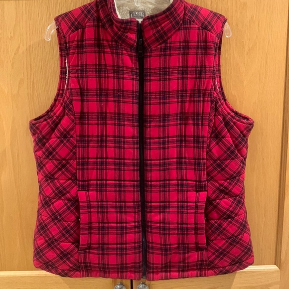 Duluth Trading Co. Sherpa Lined Buffalo Check Plaid Vest Women’s Size Large - Picture 5 of 15